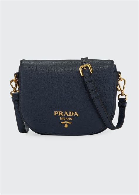 Prada Daino Saddle Bag w/ Removable Web & Leather Straps